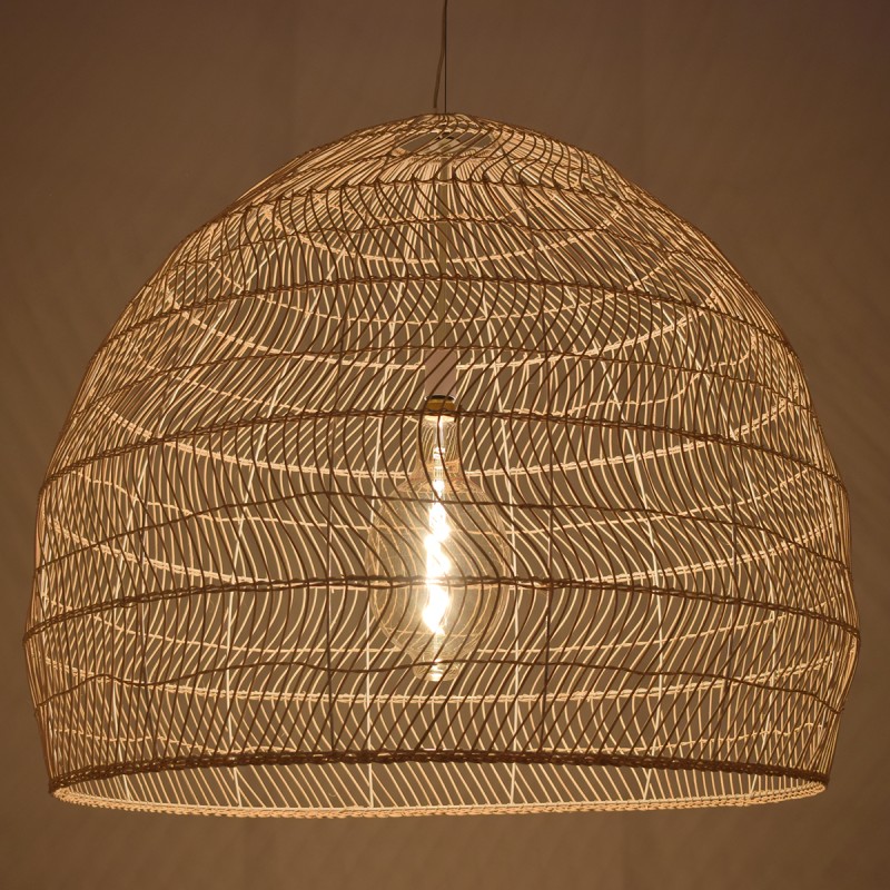 GLOBOSTAR® MALIBU 00974 Boho Κρεμαστό Φωτιστικό Οροφής με Ντουί 1 x E27 AC 220-240V IP20 - Μπεζ - Μ100 x Π100 x Y86cm