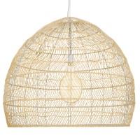 GLOBOSTAR® MALIBU 00974 Boho Κρεμαστό Φωτιστικό Οροφής με Ντουί 1 x E27 AC 220-240V IP20 - Μπεζ - Μ100 x Π100 x Y86cm