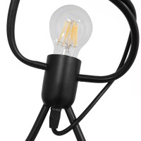 GLOBOSTAR® LITTLE MAN 00980 Μοντέρνο Κρεμαστό Φωτιστικό Οροφής με Ντουί 3 x E27 AC 220-240V IP20 - Μαύρο - Μ70 x Π10 x Υ105cm
