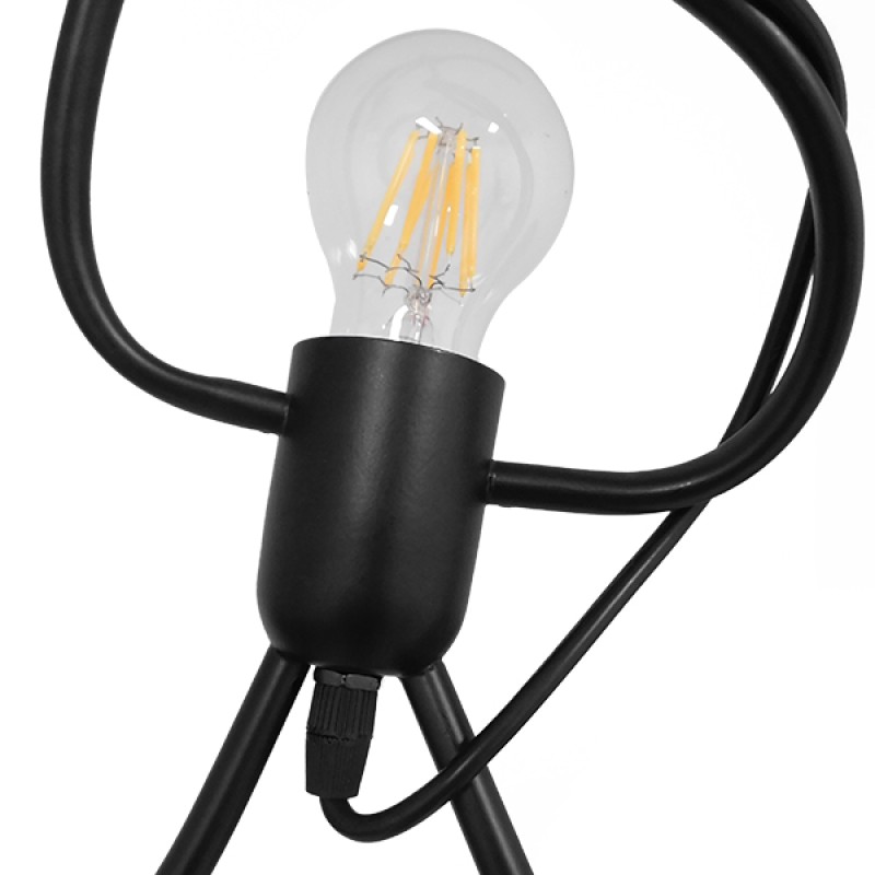GLOBOSTAR® LITTLE MAN 00980 Μοντέρνο Κρεμαστό Φωτιστικό Οροφής με Ντουί 3 x E27 AC 220-240V IP20 - Μαύρο - Μ70 x Π10 x Υ105cm