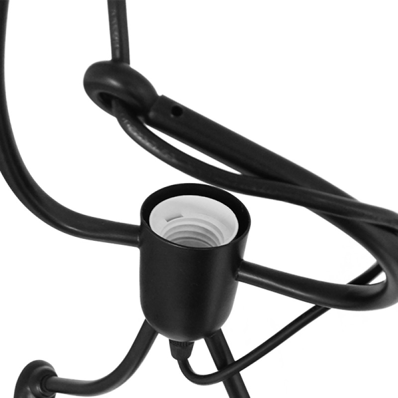 GLOBOSTAR® LITTLE MAN 00980 Μοντέρνο Κρεμαστό Φωτιστικό Οροφής με Ντουί 3 x E27 AC 220-240V IP20 - Μαύρο - Μ70 x Π10 x Υ105cm