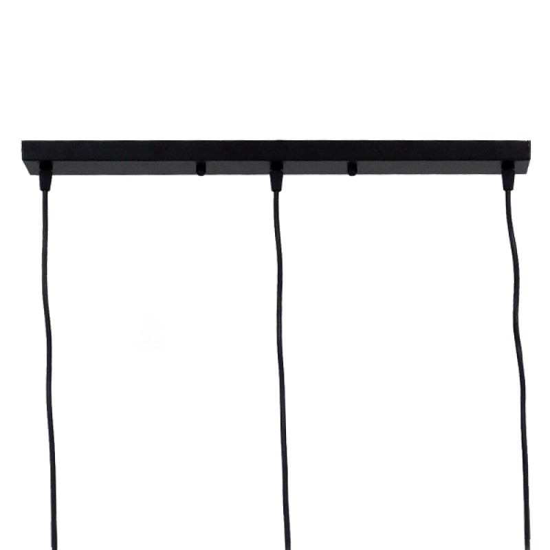 GLOBOSTAR® LITTLE MAN 00980 Μοντέρνο Κρεμαστό Φωτιστικό Οροφής με Ντουί 3 x E27 AC 220-240V IP20 - Μαύρο - Μ70 x Π10 x Υ105cm