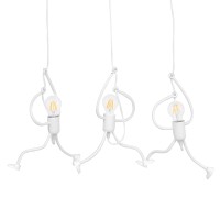 GLOBOSTAR® LITTLE MAN 00981 Μοντέρνο Κρεμαστό Φωτιστικό Οροφής με Ντουί 3 x E27 AC 220-240V IP20 - Λευκό - Μ70 x Π10 x Υ105cm