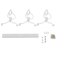 GLOBOSTAR® LITTLE MAN 00981 Μοντέρνο Κρεμαστό Φωτιστικό Οροφής με Ντουί 3 x E27 AC 220-240V IP20 - Λευκό - Μ70 x Π10 x Υ105cm