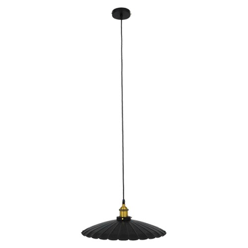 GLOBOSTAR® MARGI 00982 Vintage Κρεμαστό Φωτιστικό Οροφής με Ντουί 1 x E27 AC 220-240V IP20 - Μαύρο & Χρυσό - Μ40 x Π40 x Y15cm