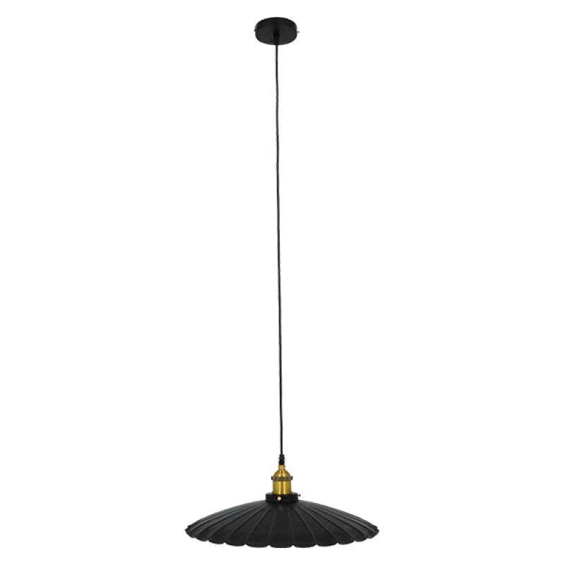 GLOBOSTAR® MARGI 00982 Vintage Κρεμαστό Φωτιστικό Οροφής με Ντουί 1 x E27 AC 220-240V IP20 - Μαύρο & Χρυσό - Μ40 x Π40 x Y15cm