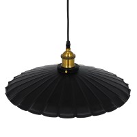 GLOBOSTAR® MARGI 00982 Vintage Κρεμαστό Φωτιστικό Οροφής με Ντουί 1 x E27 AC 220-240V IP20 - Μαύρο & Χρυσό - Μ40 x Π40 x Y15cm
