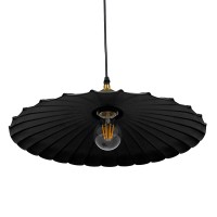GLOBOSTAR® MARGI 00982 Vintage Κρεμαστό Φωτιστικό Οροφής με Ντουί 1 x E27 AC 220-240V IP20 - Μαύρο & Χρυσό - Μ40 x Π40 x Y15cm