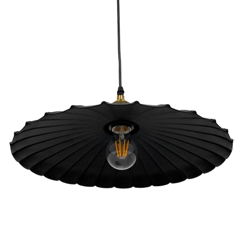 GLOBOSTAR® MARGI 00982 Vintage Κρεμαστό Φωτιστικό Οροφής με Ντουί 1 x E27 AC 220-240V IP20 - Μαύρο & Χρυσό - Μ40 x Π40 x Y15cm
