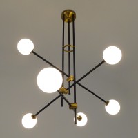 GLOBOSTAR® VELVET 00994 Μοντέρνο Κρεμαστό Φωτιστικό Οροφής με Ντουί 6 x G9 AC 220-240V IP20 - Πολύχρωμο - Μ80 x Π80 x Υ85cm