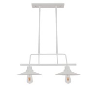 GLOBOSTAR® REGAL 01008 Vintage Φωτιστικό Οροφής με Ντουί 2 x E27 AC 220-240V IP20 - Λευκό - Μ80 x Π26 x Υ82cm