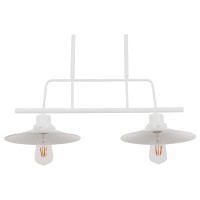 GLOBOSTAR® REGAL 01008 Vintage Φωτιστικό Οροφής με Ντουί 2 x E27 AC 220-240V IP20 - Λευκό - Μ80 x Π26 x Υ82cm