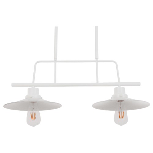 GLOBOSTAR® REGAL 01008 Vintage Φωτιστικό Οροφής με Ντουί 2 x E27 AC 220-240V IP20 - Λευκό - Μ80 x Π26 x Υ82cm