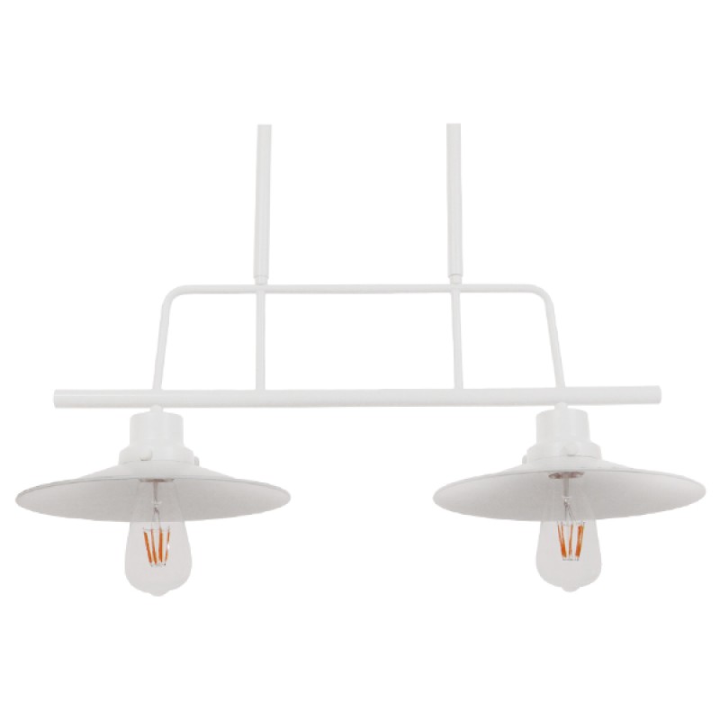 GLOBOSTAR® REGAL 01008 Vintage Φωτιστικό Οροφής με Ντουί 2 x E27 AC 220-240V IP20 - Λευκό - Μ80 x Π26 x Υ82cm