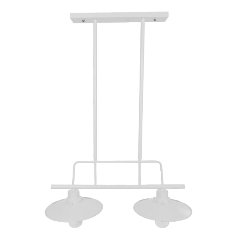GLOBOSTAR® REGAL 01008 Vintage Φωτιστικό Οροφής με Ντουί 2 x E27 AC 220-240V IP20 - Λευκό - Μ80 x Π26 x Υ82cm