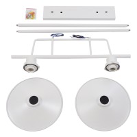 GLOBOSTAR® REGAL 01008 Vintage Φωτιστικό Οροφής με Ντουί 2 x E27 AC 220-240V IP20 - Λευκό - Μ80 x Π26 x Υ82cm