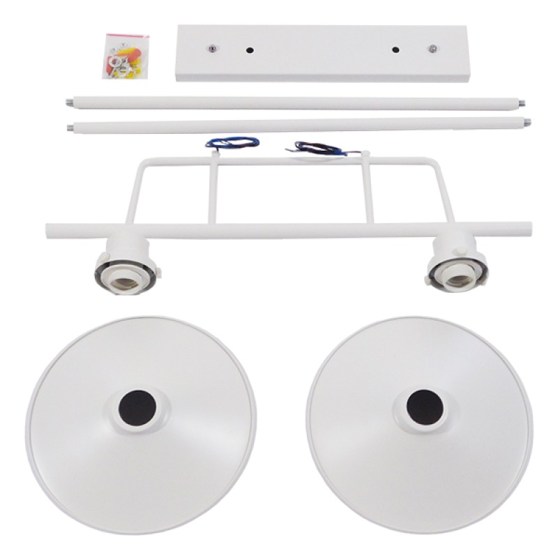 GLOBOSTAR® REGAL 01008 Vintage Φωτιστικό Οροφής με Ντουί 2 x E27 AC 220-240V IP20 - Λευκό - Μ80 x Π26 x Υ82cm