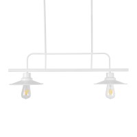 GLOBOSTAR® REGAL 01008 Vintage Φωτιστικό Οροφής με Ντουί 2 x E27 AC 220-240V IP20 - Λευκό - Μ80 x Π26 x Υ82cm