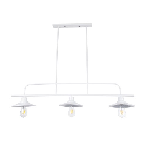 GLOBOSTAR® REGAL 01010 Vintage Φωτιστικό Οροφής με Ντουί 3 x E27 AC 220-240V IP20 - Λευκό - Μ110 x Π26 x Υ75cm