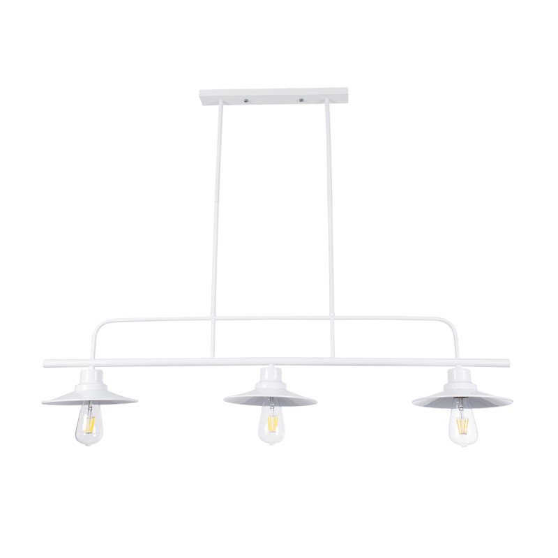 GLOBOSTAR® REGAL 01010 Vintage Φωτιστικό Οροφής με Ντουί 3 x E27 AC 220-240V IP20 - Λευκό - Μ110 x Π26 x Υ75cm