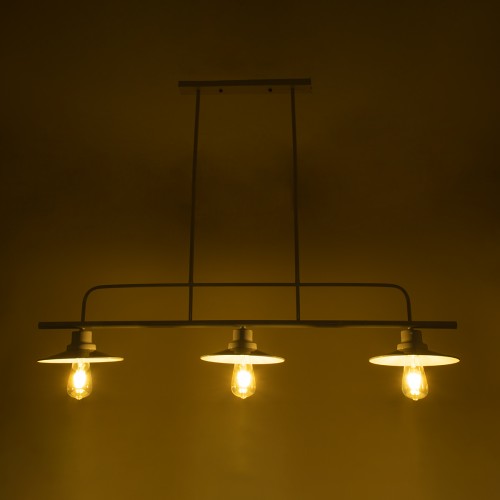 GLOBOSTAR® REGAL 01010 Vintage Φωτιστικό Οροφής με Ντουί 3 x E27 AC 220-240V IP20 - Λευκό - Μ110 x Π26 x Υ75cm