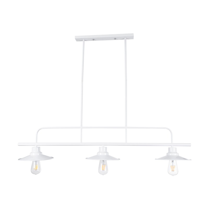 GLOBOSTAR® REGAL 01010 Vintage Φωτιστικό Οροφής με Ντουί 3 x E27 AC 220-240V IP20 - Λευκό - Μ110 x Π26 x Υ75cm