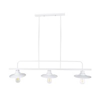 GLOBOSTAR® REGAL 01010 Vintage Φωτιστικό Οροφής με Ντουί 3 x E27 AC 220-240V IP20 - Λευκό - Μ110 x Π26 x Υ75cm
