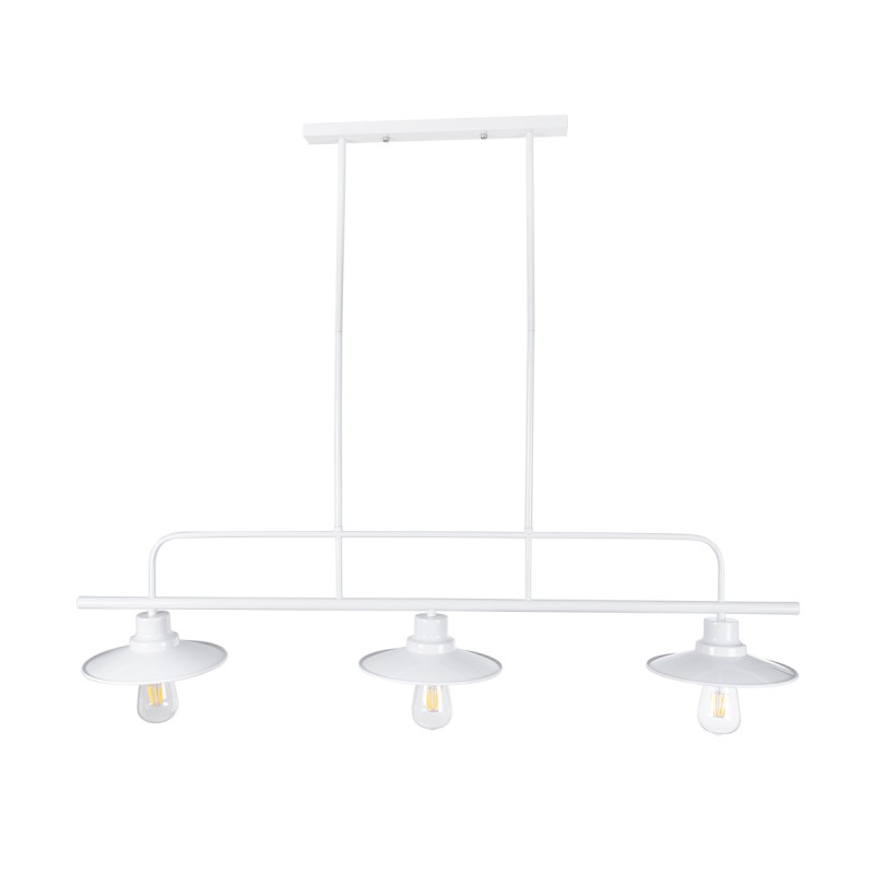 GLOBOSTAR® REGAL 01010 Vintage Φωτιστικό Οροφής με Ντουί 3 x E27 AC 220-240V IP20 - Λευκό - Μ110 x Π26 x Υ75cm