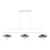 GLOBOSTAR® REGAL 01010 Vintage Φωτιστικό Οροφής με Ντουί 3 x E27 AC 220-240V IP20 - Λευκό - Μ110 x Π26 x Υ75cm