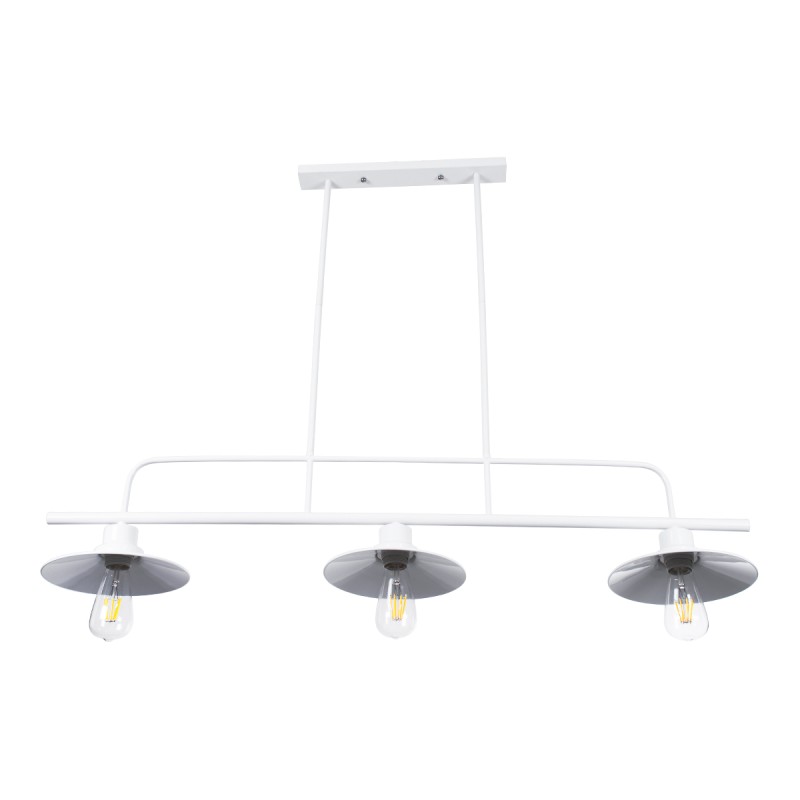 GLOBOSTAR® REGAL 01010 Vintage Φωτιστικό Οροφής με Ντουί 3 x E27 AC 220-240V IP20 - Λευκό - Μ110 x Π26 x Υ75cm