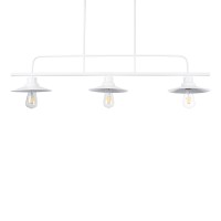 GLOBOSTAR® REGAL 01010 Vintage Φωτιστικό Οροφής με Ντουί 3 x E27 AC 220-240V IP20 - Λευκό - Μ110 x Π26 x Υ75cm
