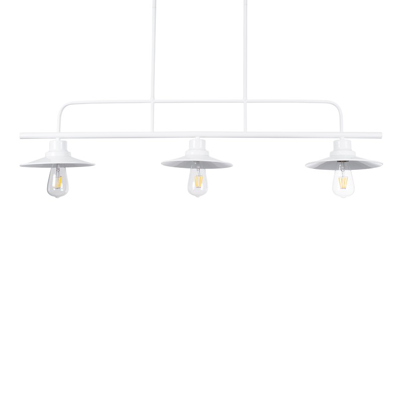 GLOBOSTAR® REGAL 01010 Vintage Φωτιστικό Οροφής με Ντουί 3 x E27 AC 220-240V IP20 - Λευκό - Μ110 x Π26 x Υ75cm