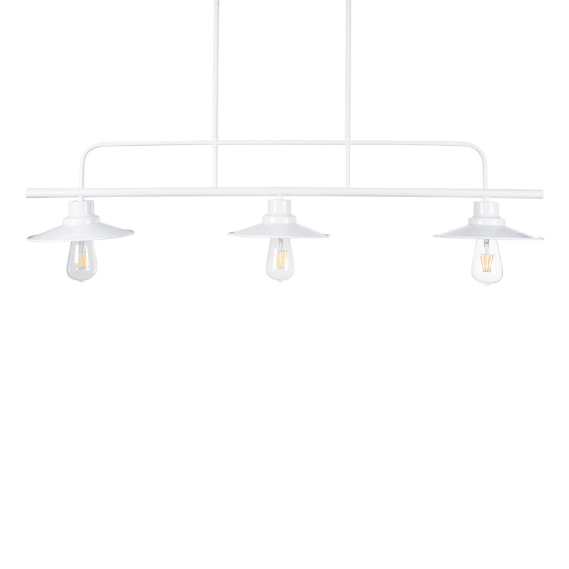 GLOBOSTAR® REGAL 01010 Vintage Φωτιστικό Οροφής με Ντουί 3 x E27 AC 220-240V IP20 - Λευκό - Μ110 x Π26 x Υ75cm