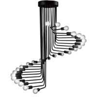 GLOBOSTAR® STAIRS 01024 Μοντέρνο Φωτιστικό Οροφής με Ντουί 26 x E27 AC 220-240V IP20 - Μαύρο - Μ80 x Π80 x Υ95cm