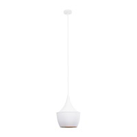 GLOBOSTAR® SHANGHAI 01026-A Μοντέρνο Κρεμαστό Φωτιστικό Οροφής με Ντουί 1 x E27 AC 220-240V IP20 - Λευκό & Χρυσό - Μ24 x Π24 x Υ30cm