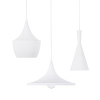 GLOBOSTAR® SHANGHAI 01026 Μοντέρνο Κρεμαστό Φωτιστικό Οροφής με Ντουί 3 x E27 AC 220-240V IP20 - Λευκό & Χρυσό - Μ79.5 x Π79.5 x Υ38cm - Σετ 3 Τεμαχίων