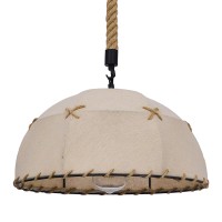 GLOBOSTAR® ANTOINETTE 01028 Vintage Κρεμαστό Φωτιστικό Οροφής με Ντουί 1 x E27 AC 220-240V IP20 - Μπεζ - Μ35 x Π35 x Υ20cm