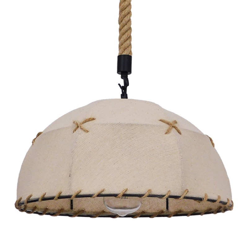 GLOBOSTAR® ANTOINETTE 01028 Vintage Κρεμαστό Φωτιστικό Οροφής με Ντουί 1 x E27 AC 220-240V IP20 - Μπεζ - Μ35 x Π35 x Υ20cm