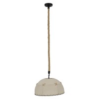 GLOBOSTAR® ANTOINETTE 01028 Vintage Κρεμαστό Φωτιστικό Οροφής με Ντουί 1 x E27 AC 220-240V IP20 - Μπεζ - Μ35 x Π35 x Υ20cm