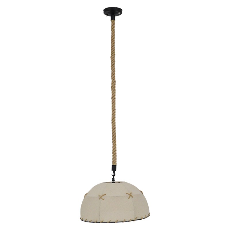 GLOBOSTAR® ANTOINETTE 01028 Vintage Κρεμαστό Φωτιστικό Οροφής με Ντουί 1 x E27 AC 220-240V IP20 - Μπεζ - Μ35 x Π35 x Υ20cm