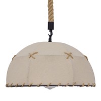 GLOBOSTAR® ANTOINETTE 01028 Vintage Κρεμαστό Φωτιστικό Οροφής με Ντουί 1 x E27 AC 220-240V IP20 - Μπεζ - Μ35 x Π35 x Υ20cm