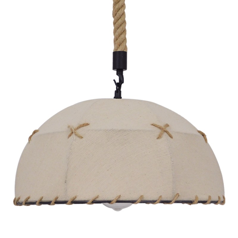 GLOBOSTAR® ANTOINETTE 01028 Vintage Κρεμαστό Φωτιστικό Οροφής με Ντουί 1 x E27 AC 220-240V IP20 - Μπεζ - Μ35 x Π35 x Υ20cm