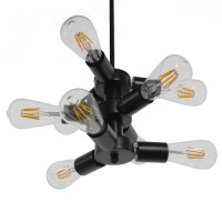 GLOBOSTAR® DELIR 01035 Μοντέρνο Φωτιστικό Οροφής με Ντουί 9 x E27 AC 220-240V IP20 - Μαύρο - Μ24 x Π24 x Υ23cm