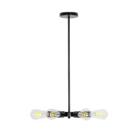 GLOBOSTAR® CONFOR 01036 Μοντέρνο Φωτιστικό Οροφής με Ντουί 6 x E27 AC 220-240V IP20 - Μαύρο - Μ24 x Π24 x Υ8cm