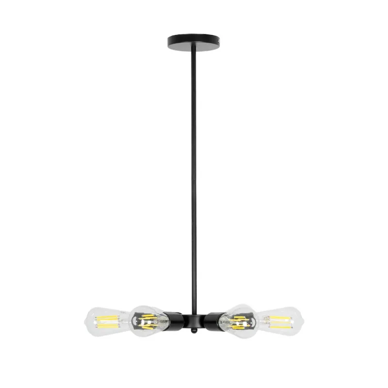 GLOBOSTAR® CONFOR 01036 Μοντέρνο Φωτιστικό Οροφής με Ντουί 6 x E27 AC 220-240V IP20 - Μαύρο - Μ24 x Π24 x Υ8cm