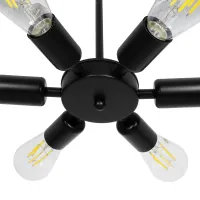 GLOBOSTAR® CONFOR 01036 Μοντέρνο Φωτιστικό Οροφής με Ντουί 6 x E27 AC 220-240V IP20 - Μαύρο - Μ24 x Π24 x Υ8cm