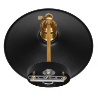 GLOBOSTAR® MINIMALL 01039 Vintage Φωτιστικό Τοίχου - Απλίκα με Ντουί 1 x E27 AC 220-240V IP20 - Μαύρο & Χρυσό - Μ22 x Π39 x Υ18cm