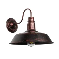 GLOBOSTAR® RAY 01052 Vintage Φωτιστικό Τοίχου - Απλίκα με Ντουί 1 x E27 AC 220-240V IP20 - Χάλκινο Εφέ Σκουριάς - Μ36 x Π42 x Υ32cm