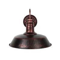 GLOBOSTAR® RAY 01052 Vintage Φωτιστικό Τοίχου - Απλίκα με Ντουί 1 x E27 AC 220-240V IP20 - Χάλκινο Εφέ Σκουριάς - Μ36 x Π42 x Υ32cm