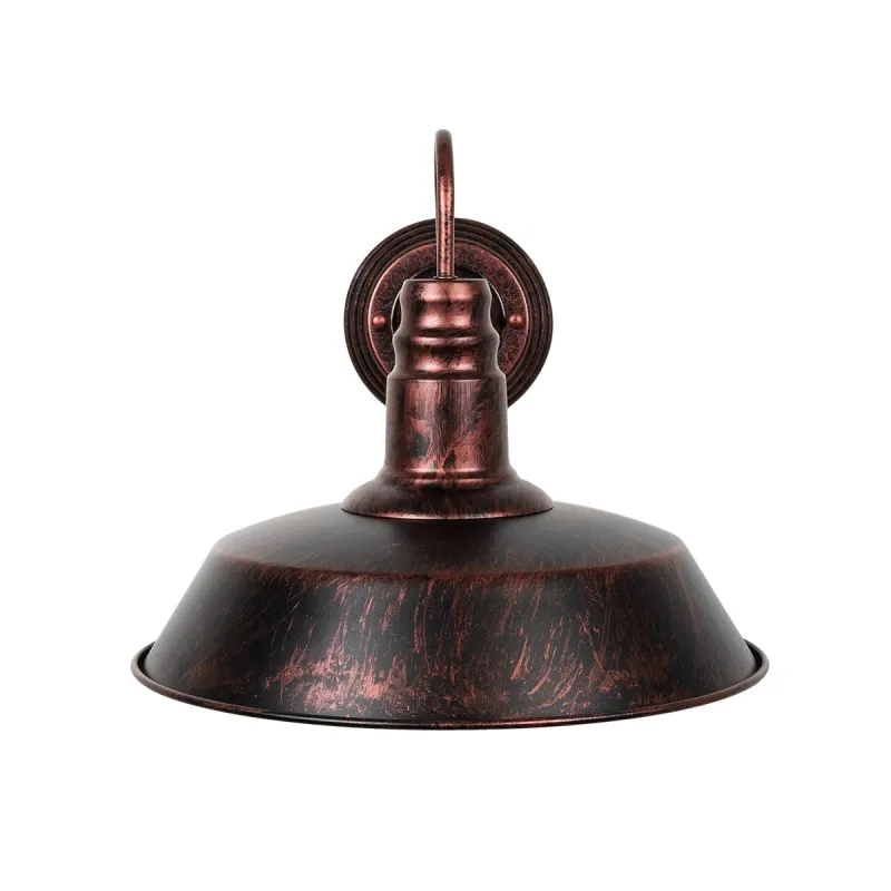 GLOBOSTAR® RAY 01052 Vintage Φωτιστικό Τοίχου - Απλίκα με Ντουί 1 x E27 AC 220-240V IP20 - Χάλκινο Εφέ Σκουριάς - Μ36 x Π42 x Υ32cm